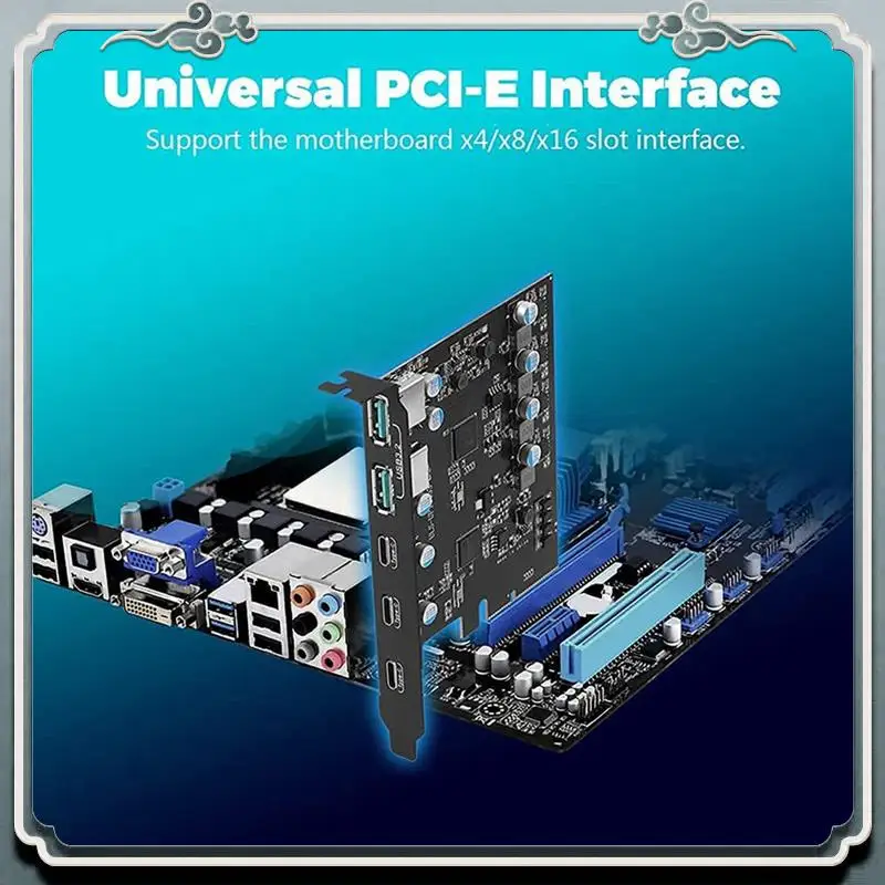 Premium 3X Pcie To USB 3.2 Gen 2 Adapter Card PCI Express Expansion Card PCI-E Add-On Cards Riser For PC Windows 10/8/7 And MAC