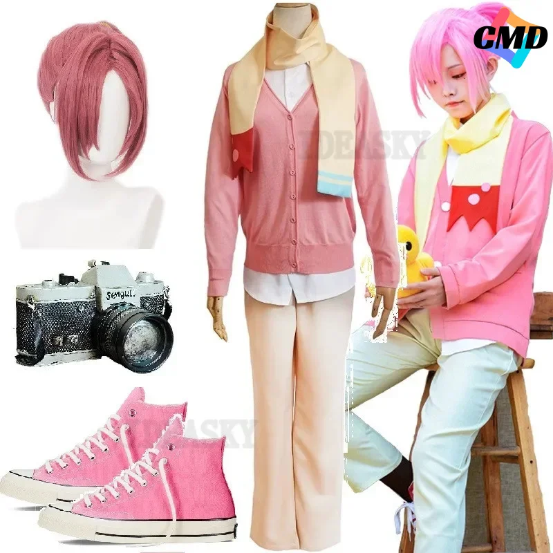 Cos Nishiba Sousuke аниме jibaku Shouen унитаз Hanako Kun карнавальный костюм розовый парик обувь реквизит для камеры