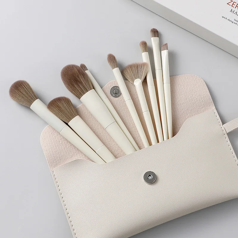 JTFIL 10Pcs Makeup Brush Set Cosmetics Eyeshadow Foundation Cosmetic Powder Blush Blending MakeUp Brushes Beauty Tools For Women