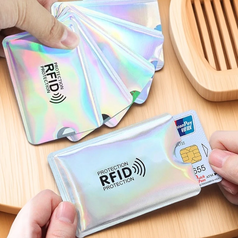 

5 шт. ультратонкий анти-RFID-кошелек, блокирующий держатель для карт, протектор, безопасный чехол для кредитных карт, противоугонные чехлы с блокировкой RFID