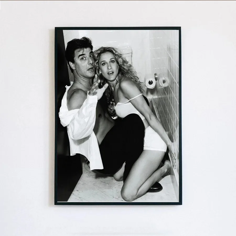 المشارك يطبع الجنس والمدينة المسلسلات التلفزيونية المشارك الفيلم أبيض وأسود حائط لوح رسم صورة فنية غرفة المعيشة ديكور المنزل #3