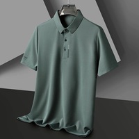 Fashionable summer mens polo shirt luxurious exquisite embossed lapel Tshirt slim fit comfortable business casual short sleeve