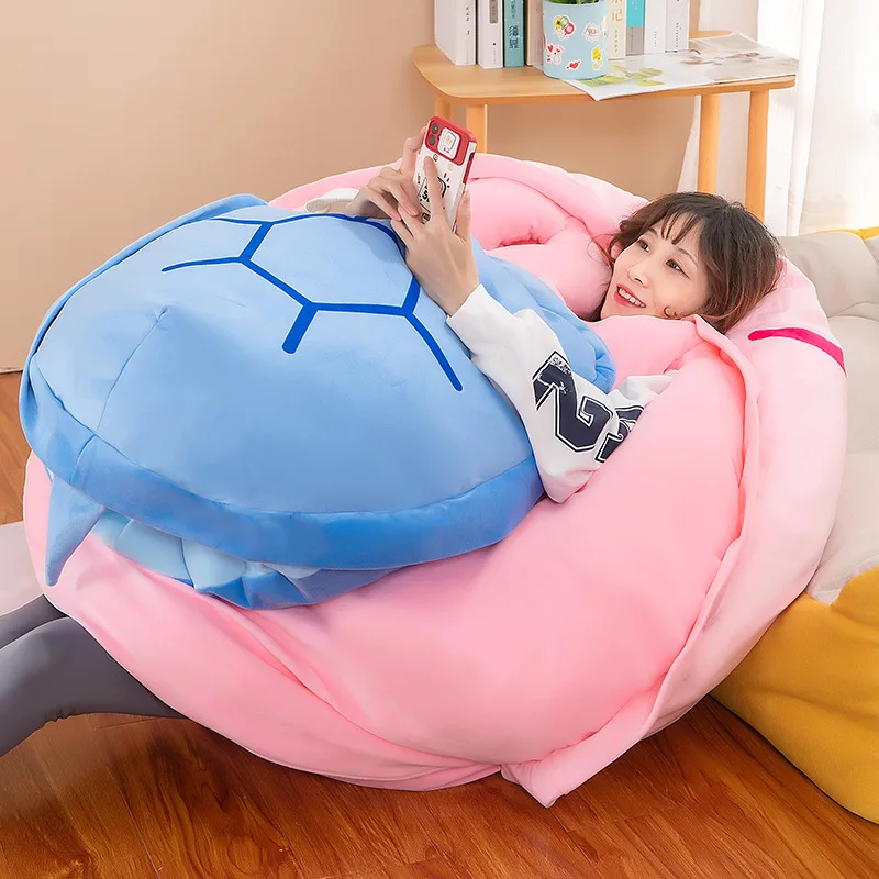 80 60CM Wearable Turtle Shell Skin Tortoise Plush Pink Blue Funny Toy Animal Doll Soft Pillow for Kid Children Dress Up Toy Gift