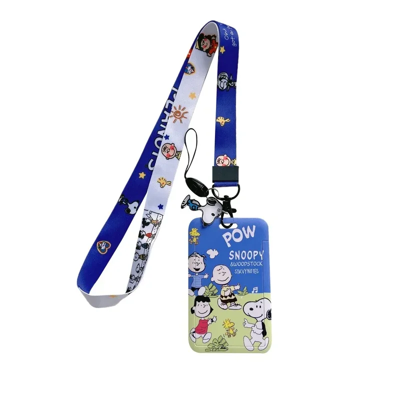 Anime snoopy cordão para chave pescoço cinta cordão cartão id crachá titular chaveiro titular chaveiros acessórios de moda presentes