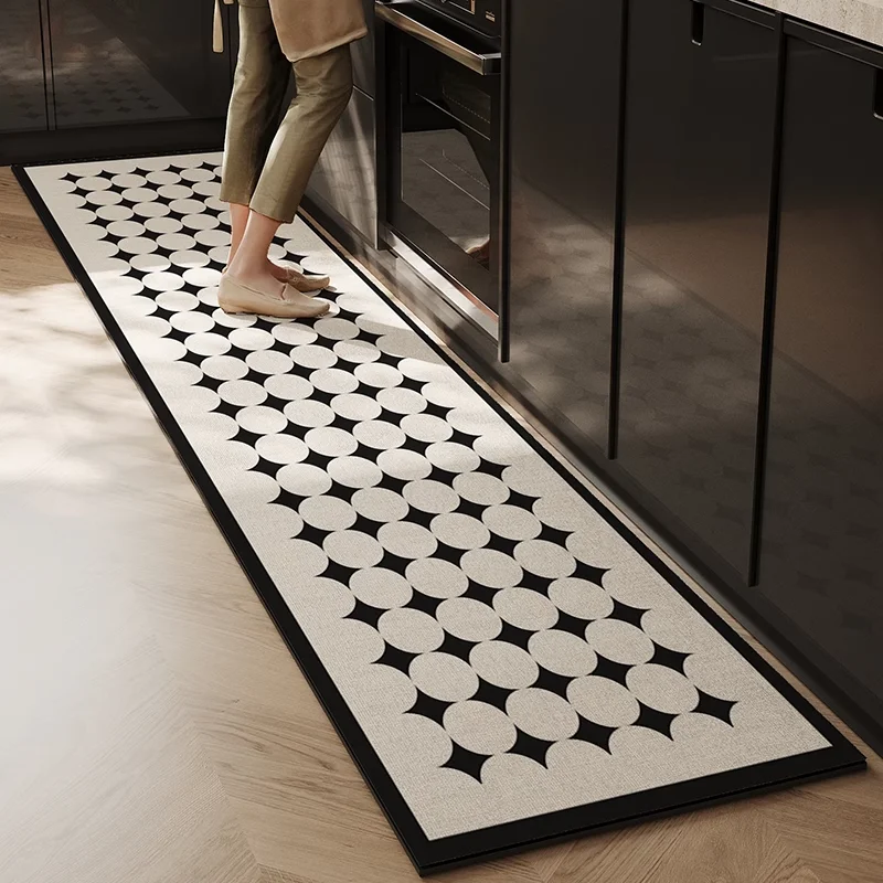 Oil-proof Waterproof Kitchen Floor Mat Non-slip Scrubable PVC Leather Rug Dirty Resistant Easy Clean Balcony Carpet Ковер Tapis