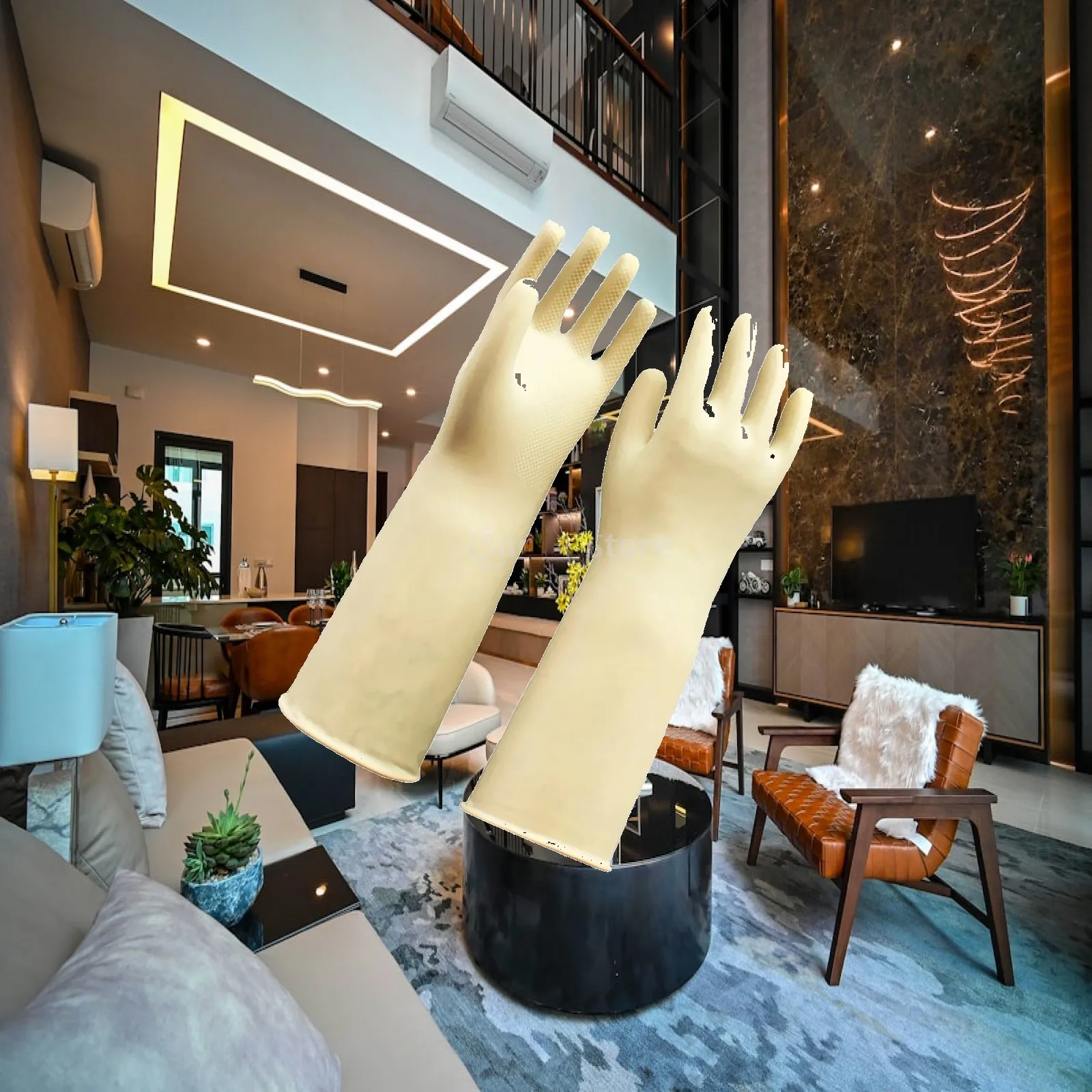 Protective Work Gloves Thick Industrial Latex Gloves for Manual Labor in Building Site Garden or Housework