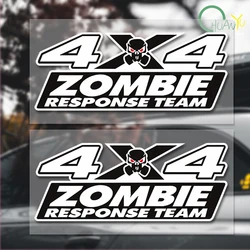 4x4 ZOMBIE RESPONSE TEAM Creative Text Fun Pattern Racing Rider Sticker Waterproof PVC Material Sticker