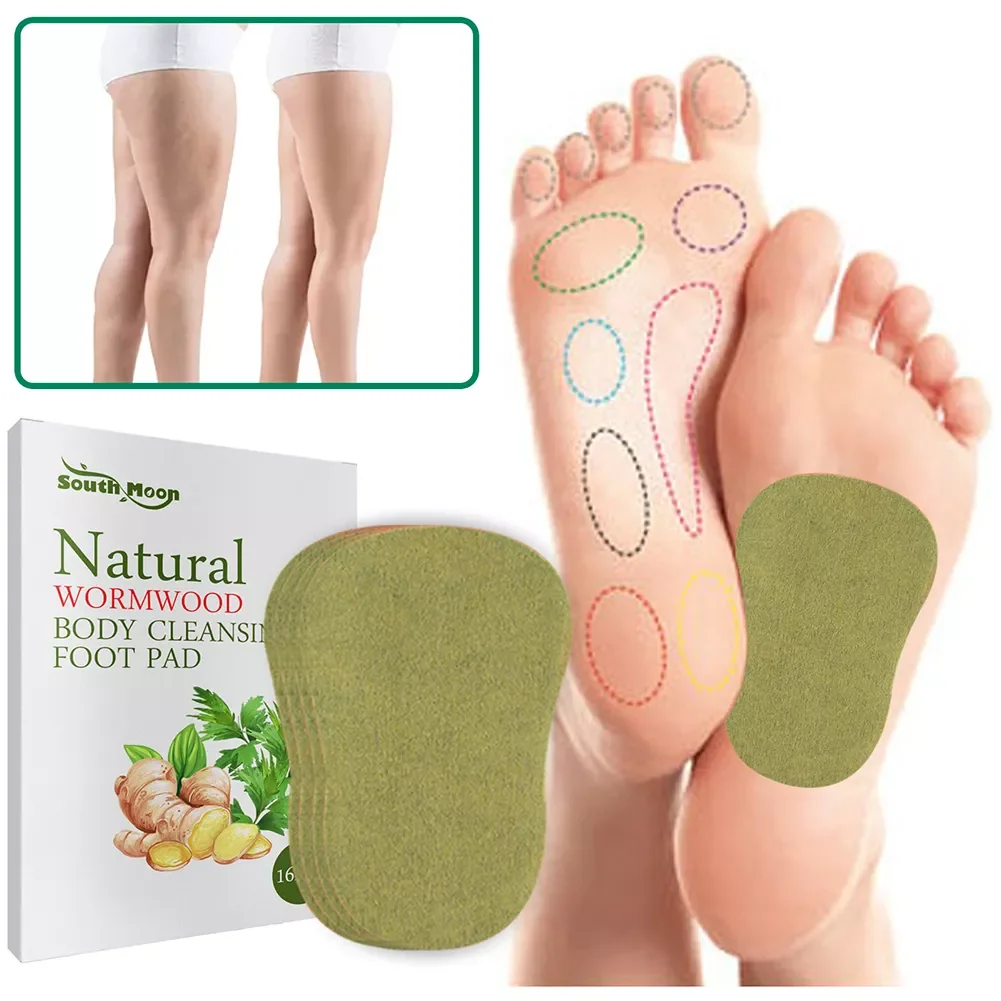 Wormwood Ginger Foot Detox Patch Relieve Stress Help Sleeping Body Toxins Cleansing Slimming Pads Body Detox Weight Loss