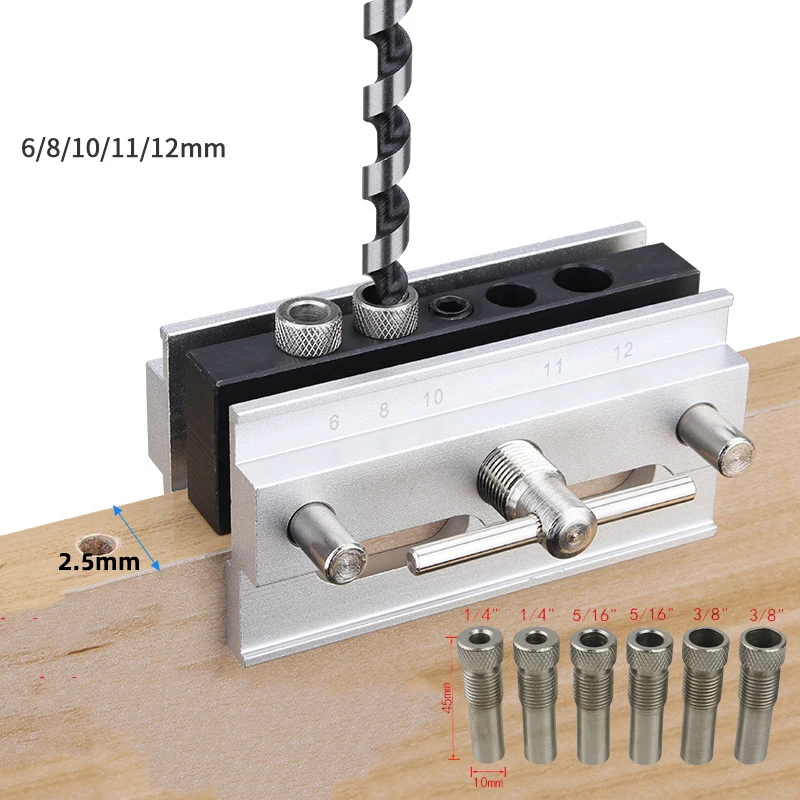 

Quick Self Centering Doweling Jig Drill Guide Vertical Positioning Hole Puncher Metric / Inch Drill Bushing Woodworking Tools