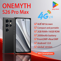 ONEMYTH S26 Pro 4G Mini Smartphone Native Android 12.0 Built in Google Play Store 4.0-inch 4G Dual SIM 2GB RAM+16GB ROM 2000mAh