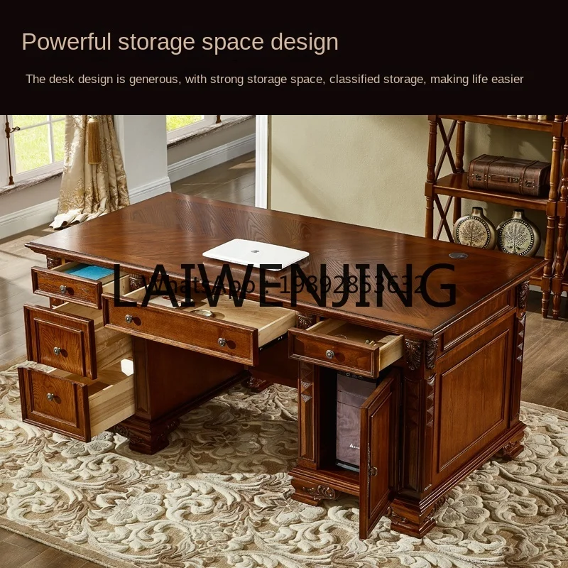 7BGZ American-Style Solid Wood Chair Computer Boss Desk Executive Desk