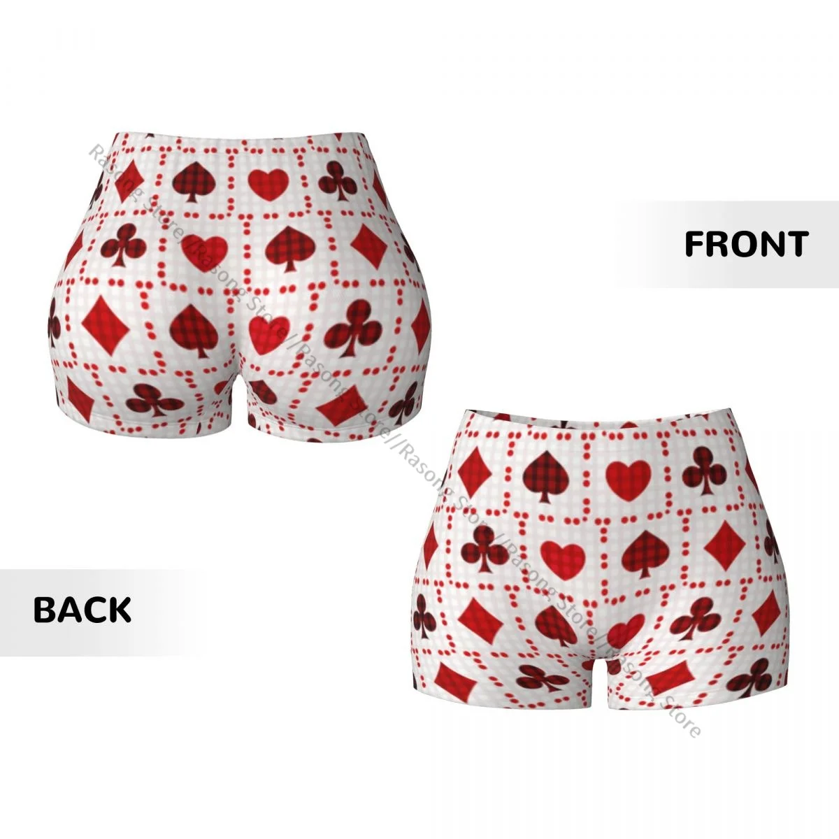 Shorts de ioga feminino Poker Cars Print Scrunch Booty Butt Lifting Comfort Fitness Gym
