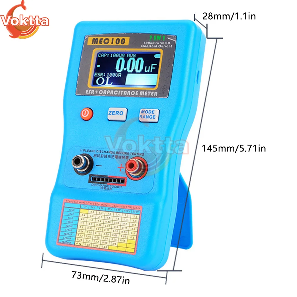 MEC-100 ESR Capacitance Tester Ohm Meter Automatic Range Bridge Capacitance Analyzer Capacitor Resistance Multimeter Tester