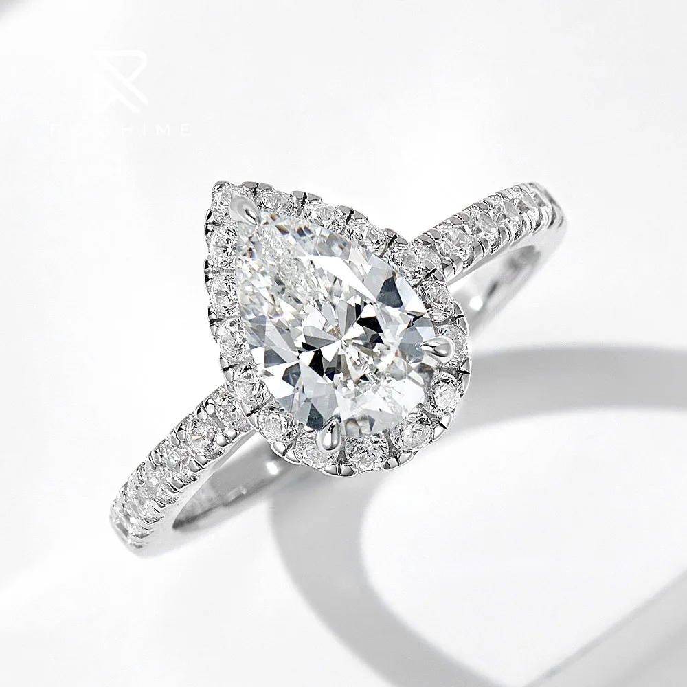 

Luxury Pear Cut Double-layer Teardrop-shaped Diamond Ring S925 Sterling Silver Fine Jewelry for Women
