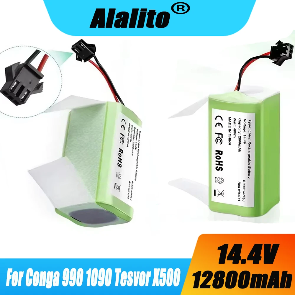 Литий-ионный аккумулятор 14,4 В, 12800 мАч для Conga 990 1090 Tesvor X500 Ecovacs Deebot N79 N79S DN622 Eufy RoboVac 11 11S RoboVac 30
