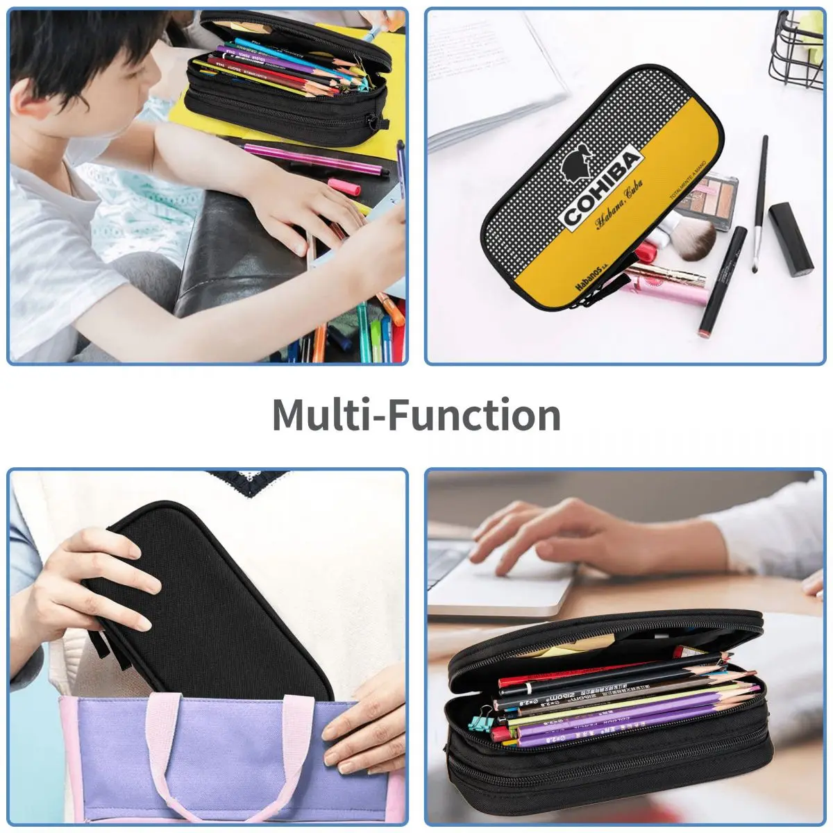 Cuban Cohiba Cigars Pencil Cases Large Storage Pen Bags Pen Box Pencil Pouch For Boys Girls Students Stationery School Office