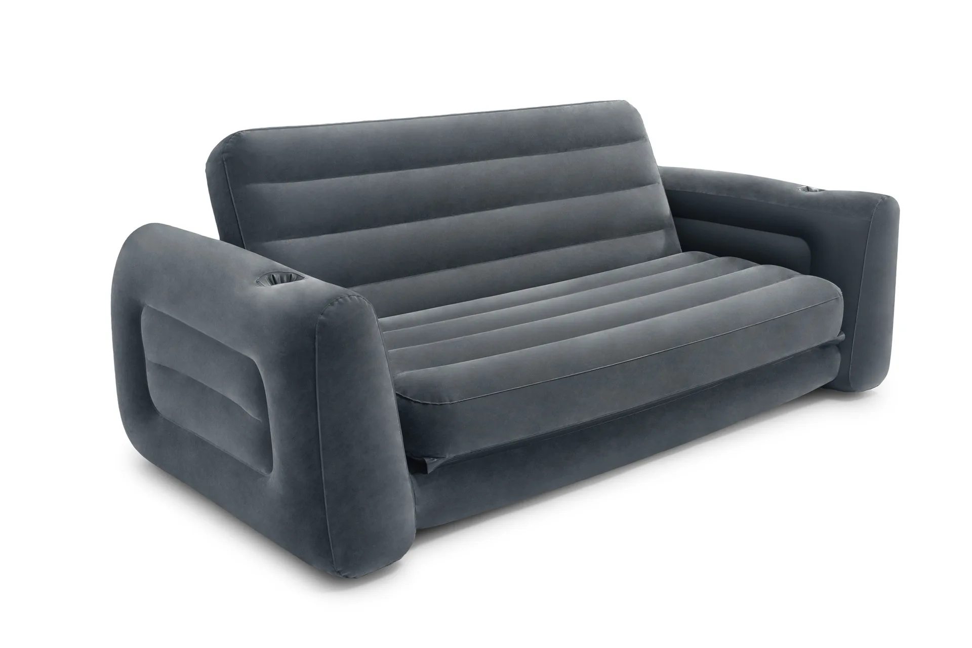 Three-person folding inflatable sofa bed, flocking material cross-border