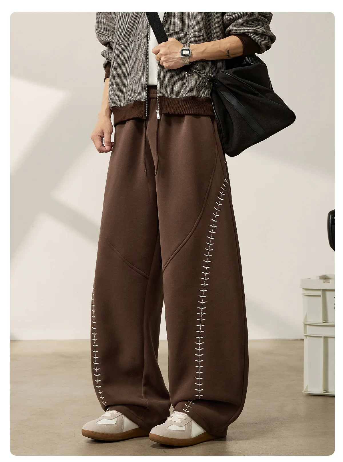 Men's Vintage-Style Striped Textured Suit Shorts: Summer Creased Straight-Leg Loose-Fit Minimalist Casual Cropped Trousers