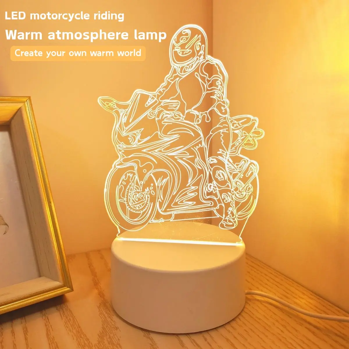 

USB 3D мотоцикл креативный теплый свет ночник, украшение дома гостиная спальня украшения свет, подарок на день рождения и праздник