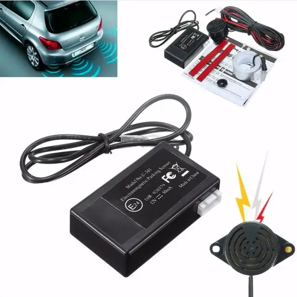 Auto Electromagnetic Parking Sensor Kit No Drill Hole Easy Install Parking Radar Car Reverse Back-up Parking Sensor Alarm System