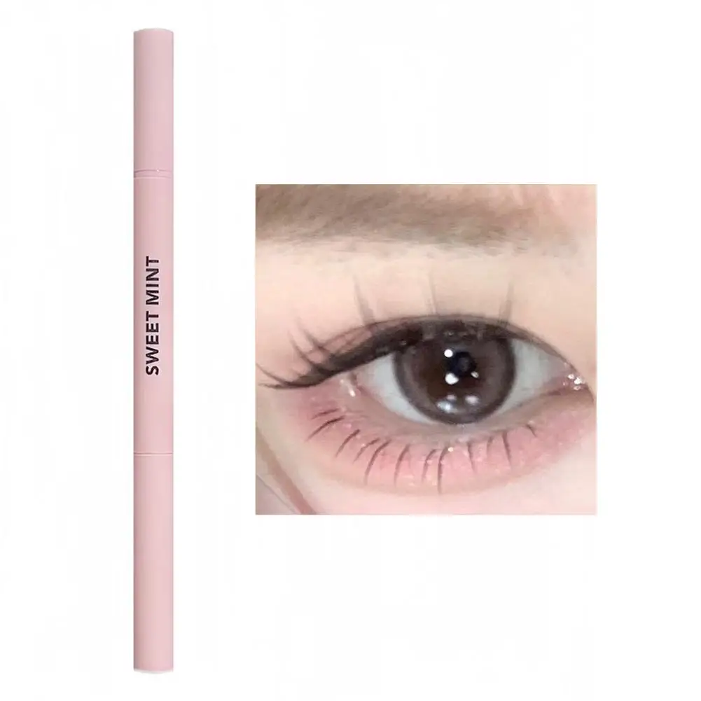 Double Headed Eyebrow Pencil Waterproof Sweatproof Long Lasting Makeup Natural Dynamic Silkworm Shadow Effect Beginner Friendly