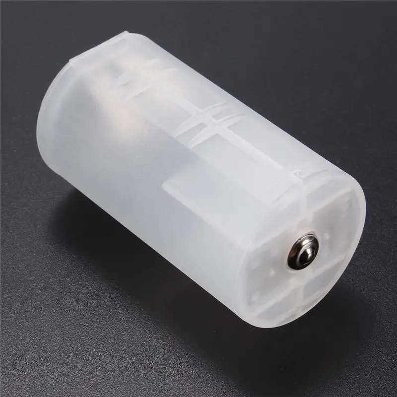 5Pcs 2 AA to D Size Battery Adapter Parallel Holder Case Conversion  Box Adaptor Converter Switcher Translucent White Wholesale