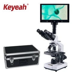 Laboratorio biologico professionale HD microscopio ottico medico trinoculare binoculare digitale LCD oculare elettronico TV AV USB LCD