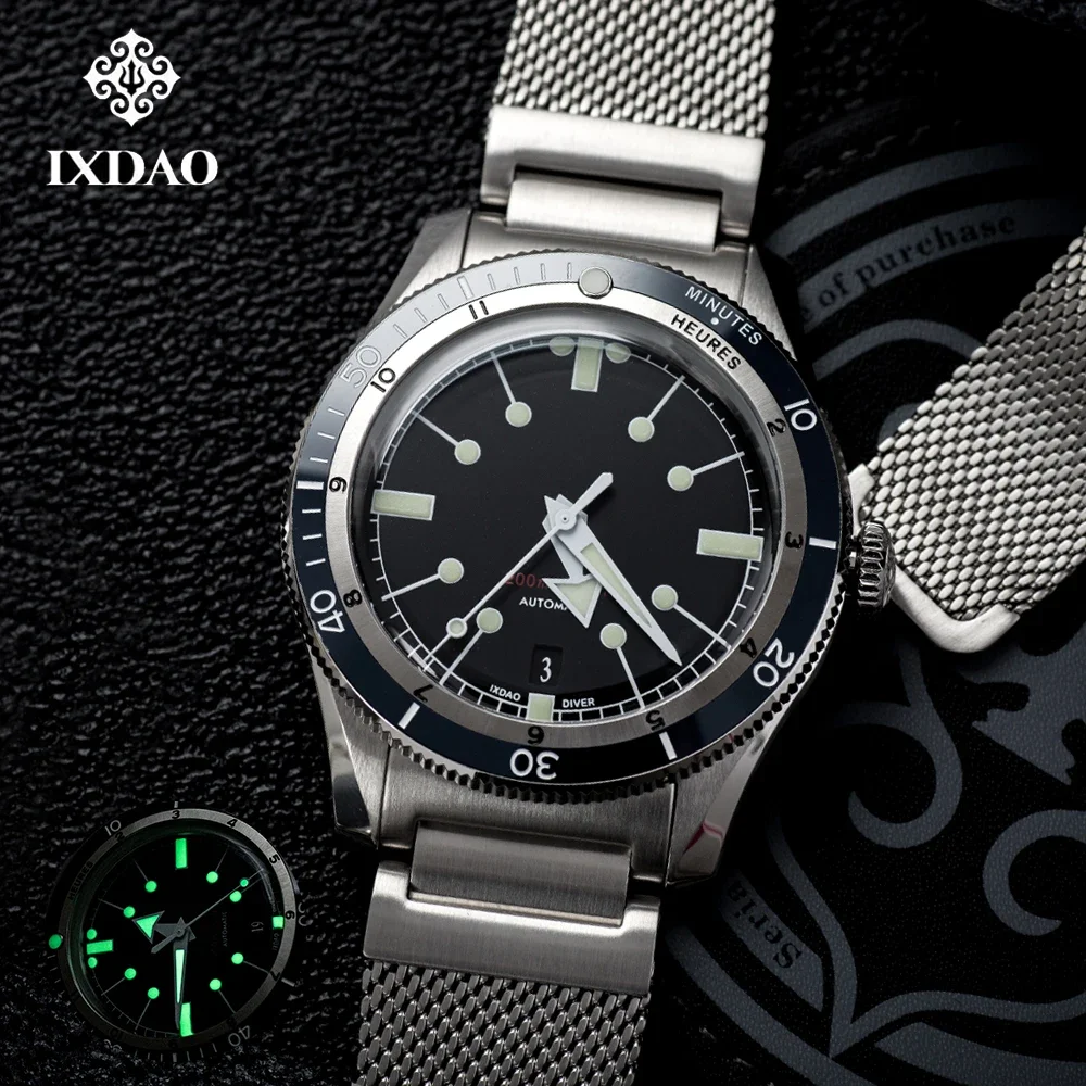 

IX & DAO IPOSE 2025 новые 5303 мужские автоматические механические часы PT5000 с сапфировым стеклом из нержавеющей стали для дайвинга 20 бар светящиеся часы C3 для