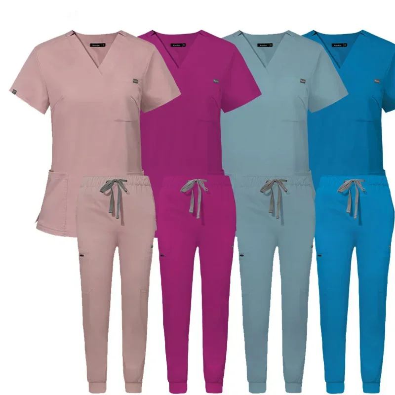 Women Scrubs Sets Nurse Accessories Medical Uniform Slim Fit Hospital Dental Clinical Workwear Clothing Surgical Overall Sui MN8