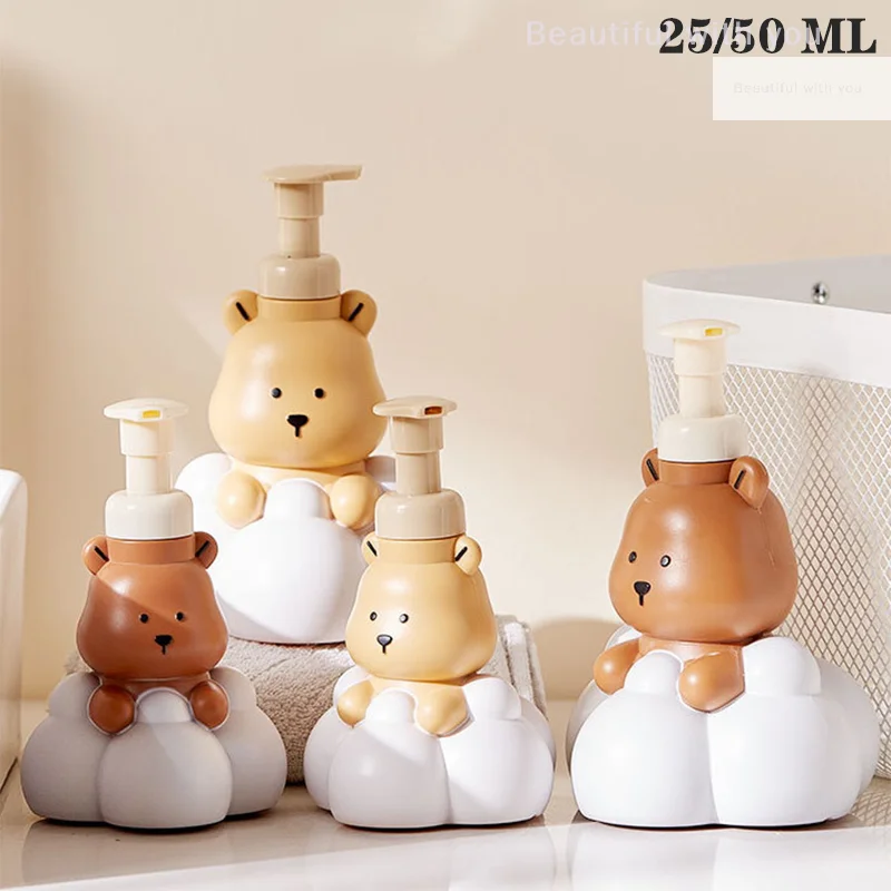 

Cartoon Cloud Bear Foaming Soap Dispenser Bathroom Hand Sanitizer Shampoo Shower Gel Refillable Pump Bottle Making Foam Containe