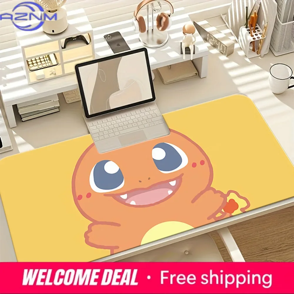 Cute Orange Charmander Pokémon Gaming Mouse Pad Non-Slip Desk Mat