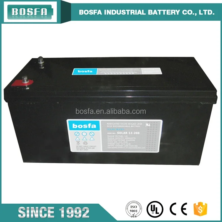 lead acid rechargeable battery 12 volt 200 ampere hour working for solar panel