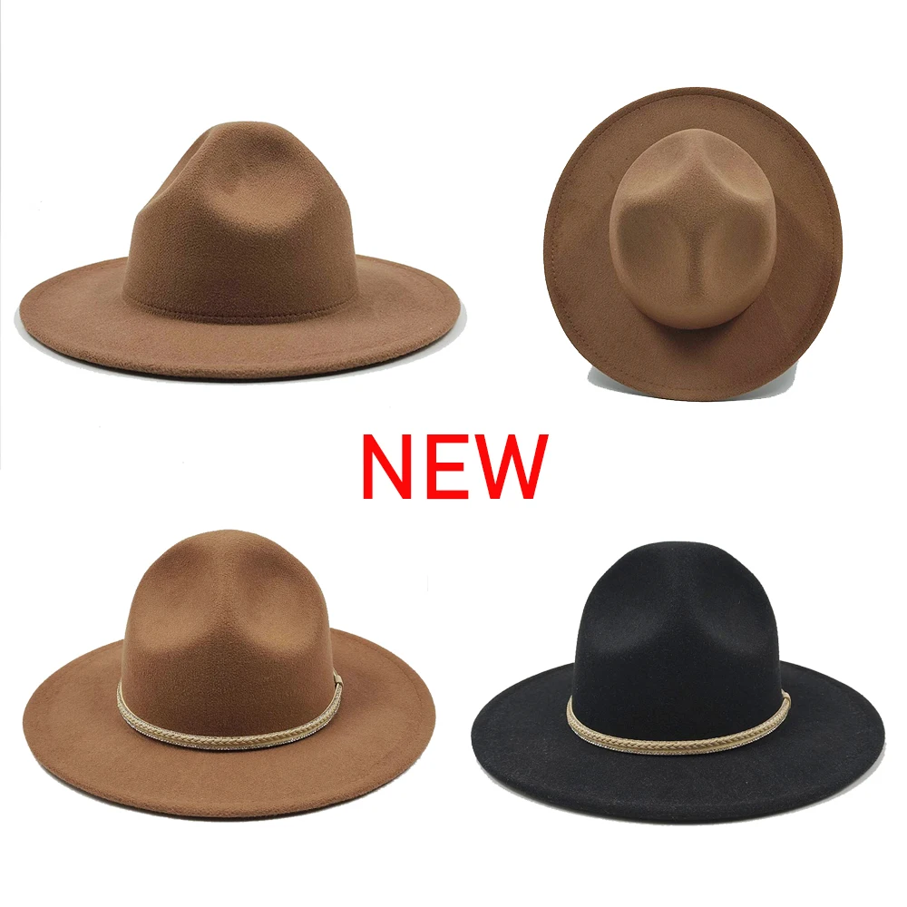 2024 Ranger Hat High Top Fedora Hat For Men Women British Vintage Style Hat Belt Accessory Jazz Party Stage Big Brimmed Hat