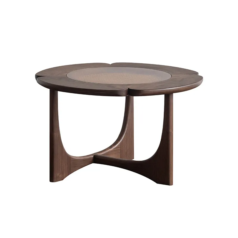 

Журнальный столик в скандинавском ретро-стиле для гостиной, полностью из массива дерева, современный, простой, для небольшой квартиры, из черного ореха, домашний чайный столик