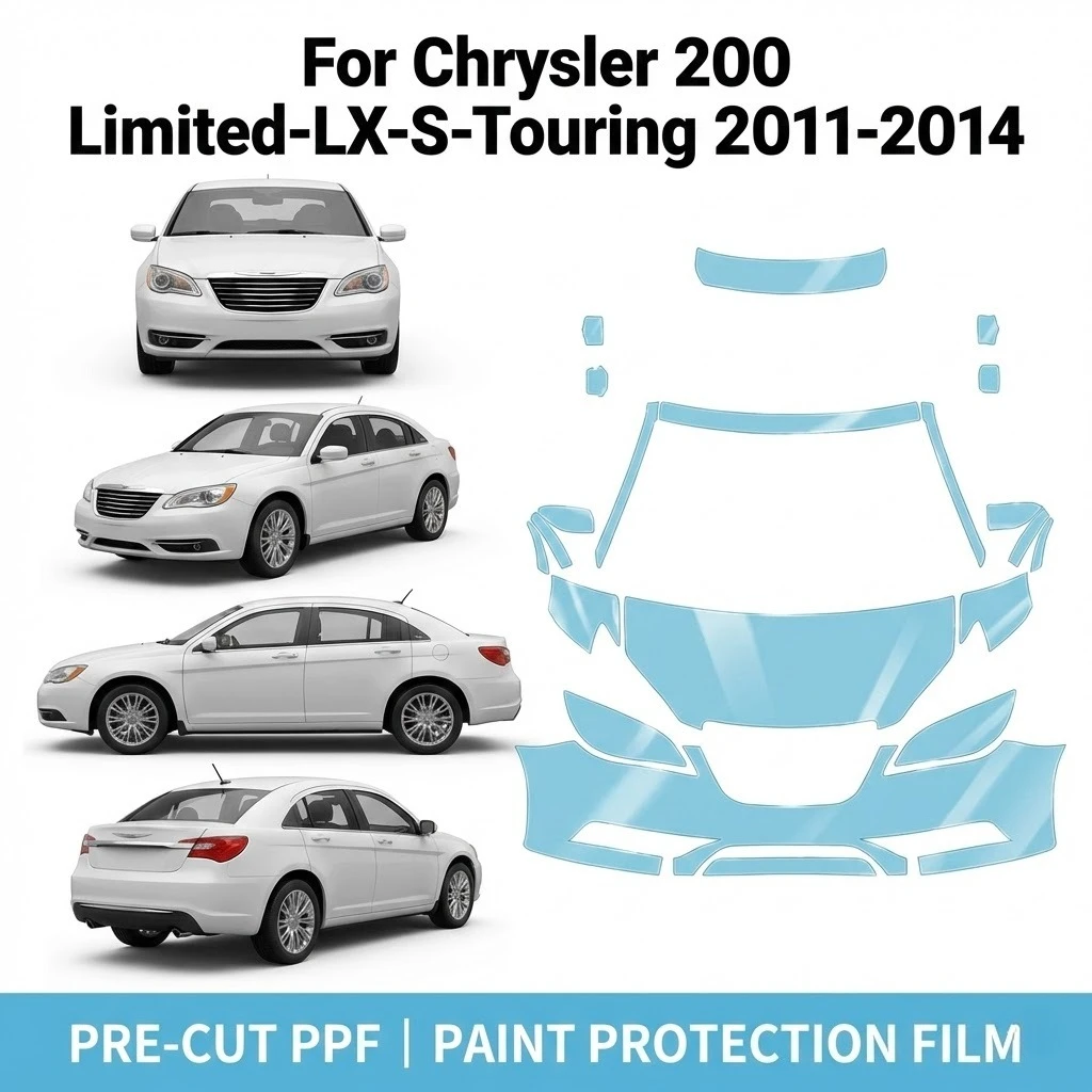 

Pre-Cut Paint Protection Film PPF Transparent Car Film Automotive PPF For Chrysler 200 Limited-LX-S-Touring 2011-2014
