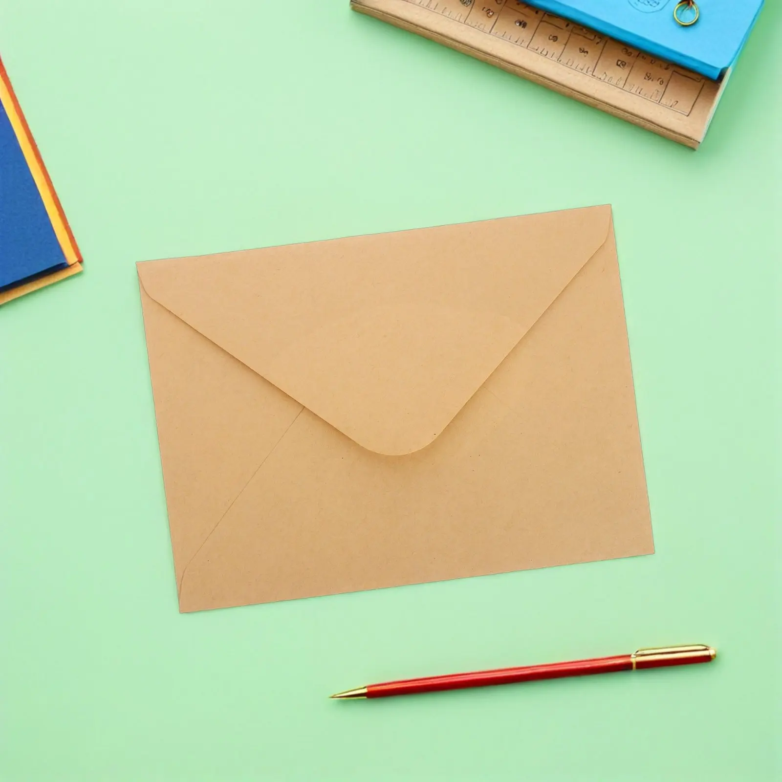 100pcs-brown-kraft-paper-envelopes-vflap-material-wedding-invitations-greeting-cards-office-school-home-use