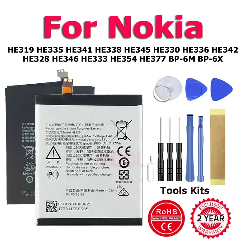 XDOU BP-6M BP-6X HE319 HE328 Battery For Nokia DUAL 2 2.1 6 6.1 5 5.1 3.1 3 7.1 X5 7 8 9 PureView X71 6233 8800 Plus Sirocco 8