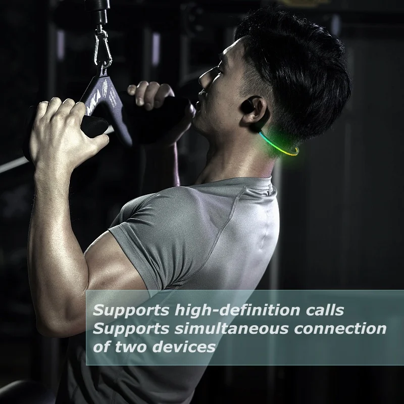 32GB Real Bone Conduction Headphones Bluetooth 5.3 Stereo Sports Headset Handsfree Call Music Earphones with Night Running Light