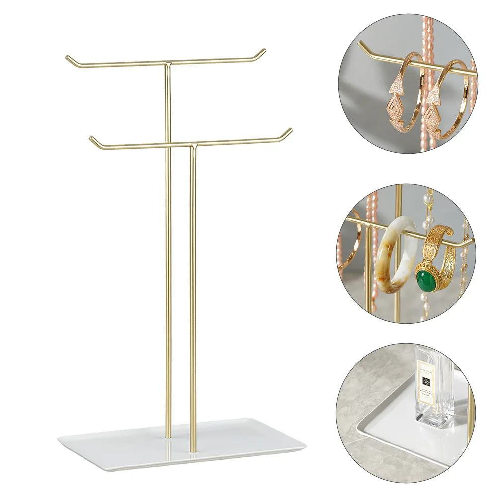 

Classic 2-Layers-T Necklace Rack Jewelry Display Rack Jewelry Pagoda Jewelry Earrings Necklace Ring Earrings Storage Rack