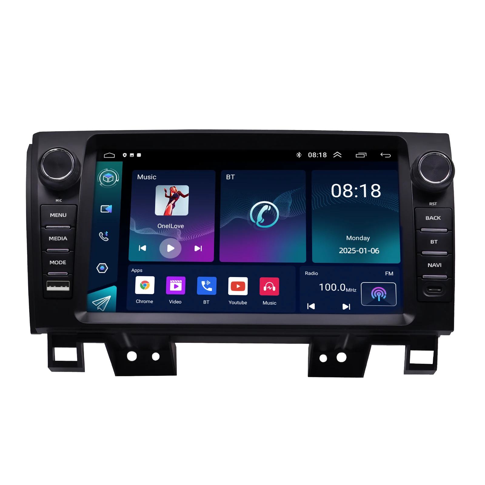 Wireless CarPlay Android Auto Android 14 Touch Screen Multimedia GPS Wifi DSP Mirroring For Toyota Tundra /Sequoia 2007 to 2022