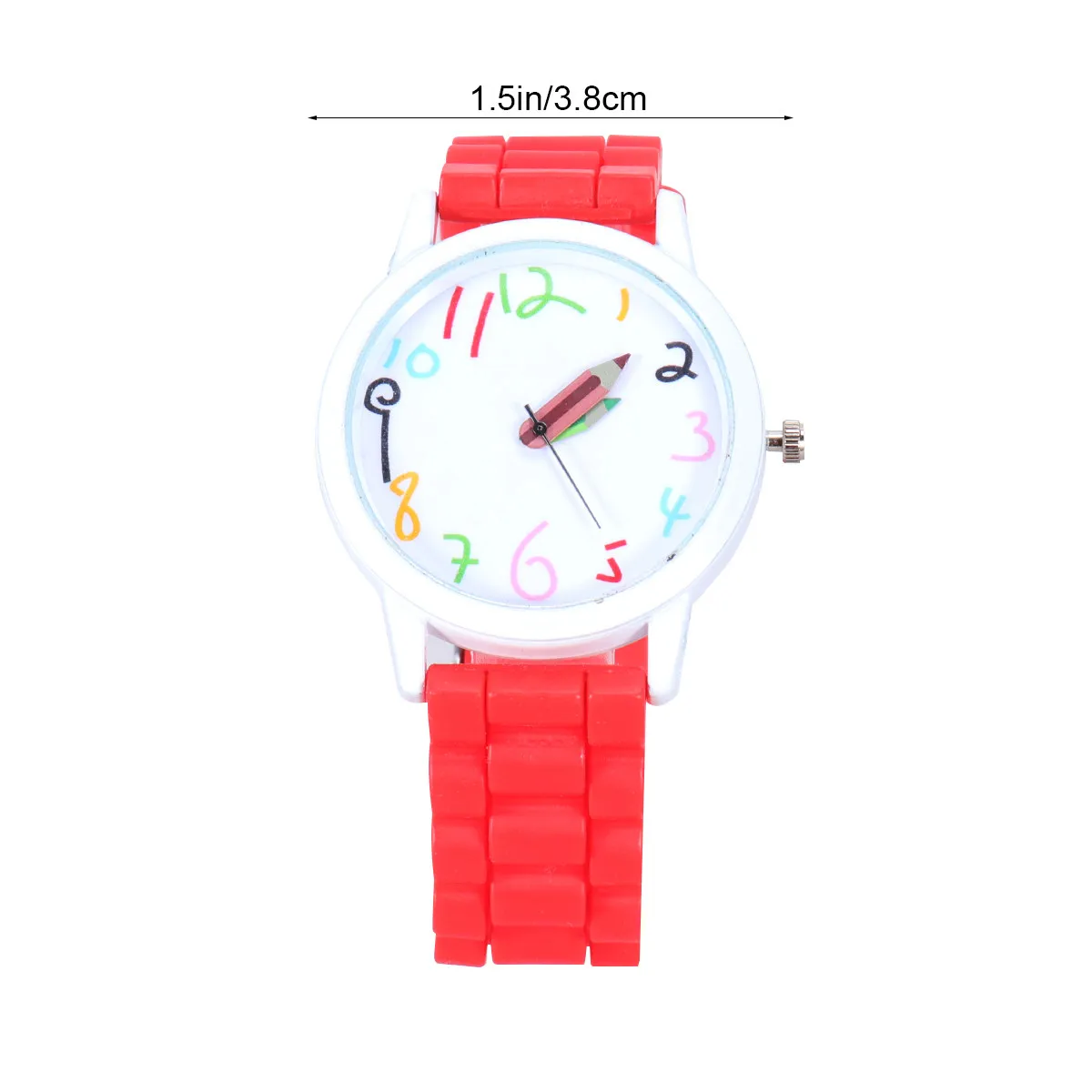 1Pcs Digital Pencil Pointer Watch for Cartoon Silicone Wristband Alloy Case Comfortable Fit Birthday Party Gift Shower