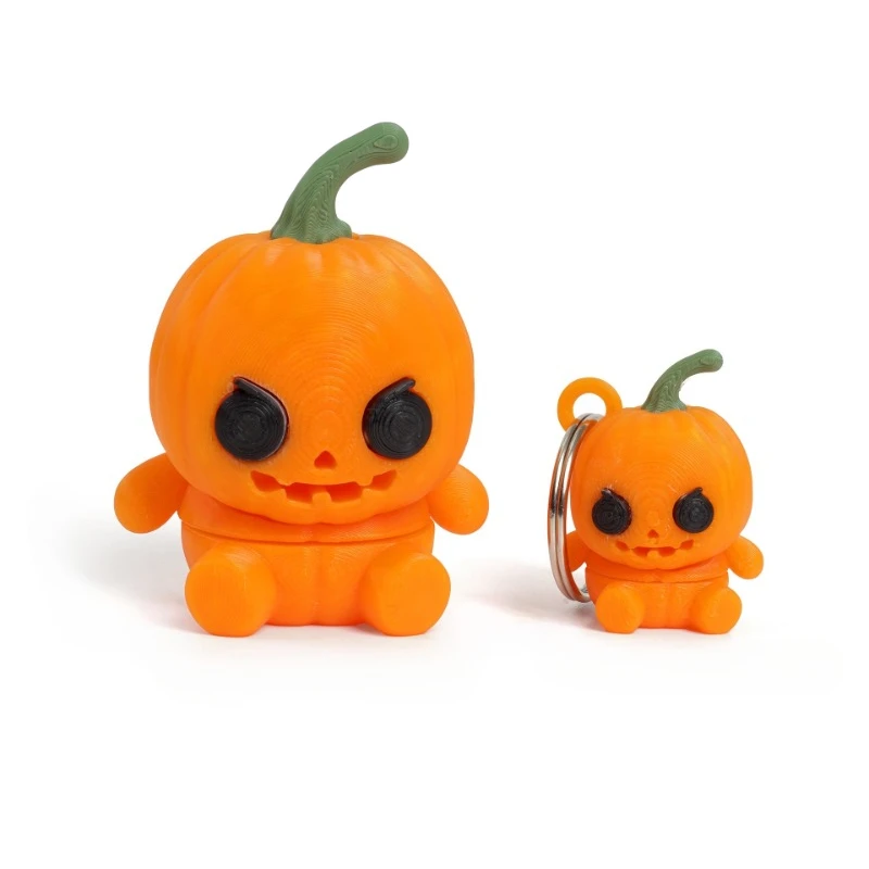 ثلاثية الأبعاد الطباعة الشر اضحك اليقطين دمية زينة سطح المكتب زخرفة الحرف مفتاح سلسلة هالوين هدية للبنين والبنات 1 قطعة #2