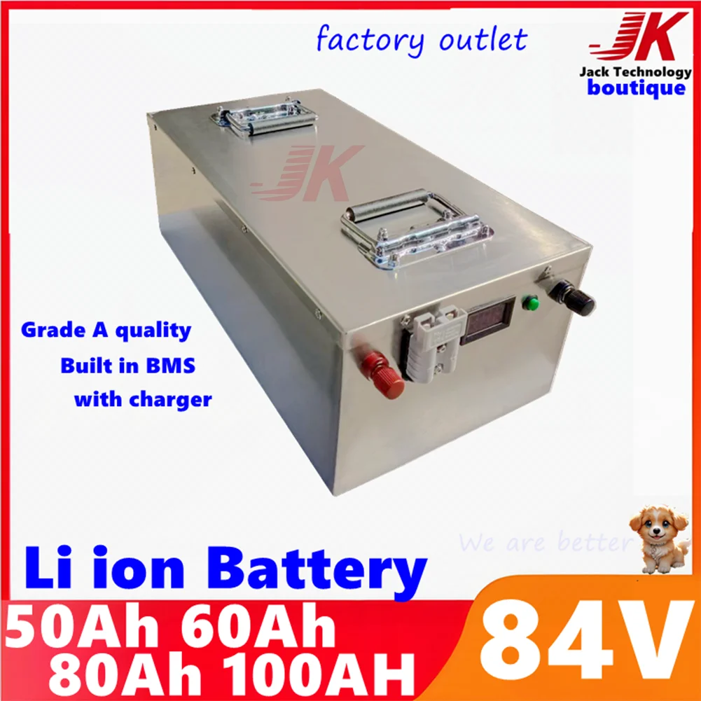 

JK 84V 50Ah60Ah 80Ah 100Ah Li ion Battery+Bluetooth BMS 23S for 4KW 8KW Motorcycle Tricycle Four Wheeler Mini AGVCar EV Forklift