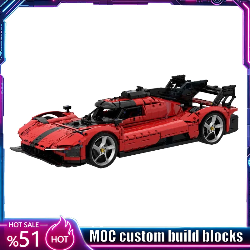 

3945 Parts Hypercar Modified Racing Vehicle Model 1:8 Scale MOC Custom Puzzle DIY Assembly Building Blocks Educational Toy Gifts