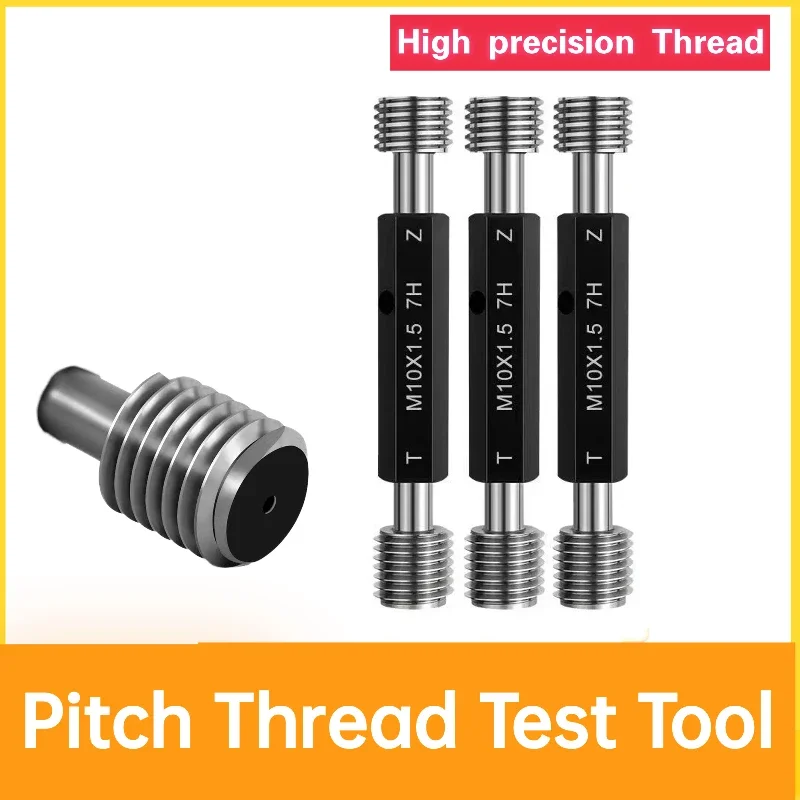 High Precision Thread Plug Gauge GO/NO GO Gage Metric Gauge 6H Precision Internal Screw Gage Fine,Pitch Thread Test Tool 1pcs