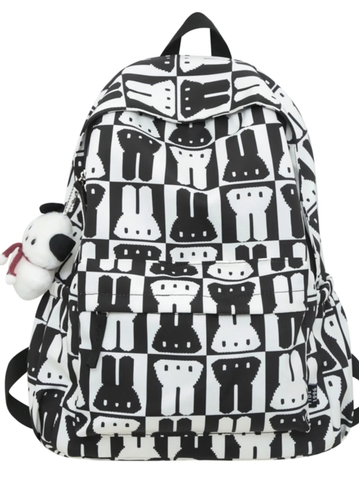 Korean Cartoon Rabbit Printed Canvas Backpack Lightweight And Large Capacity Campus Style Student Commuting Computer Bag Trend