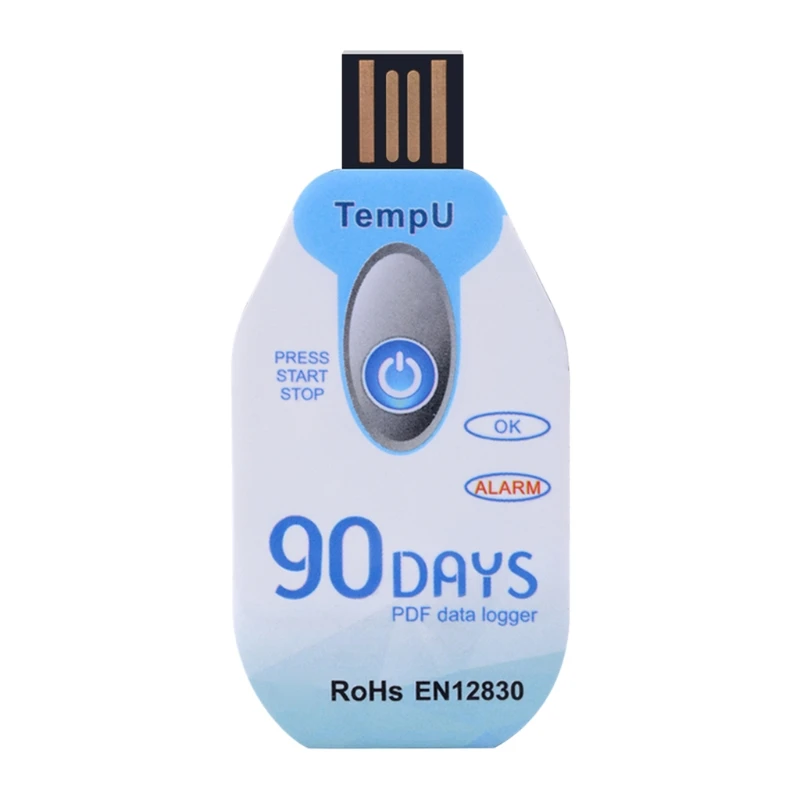 เครื่องบันทึกข้อมูล USB เซ็นเซอร์อุณหภูมิ & ความชื้นบันทึกข้อมูล PDF แบบใช้ครั้งเดียวลดค่าจัดส่ง