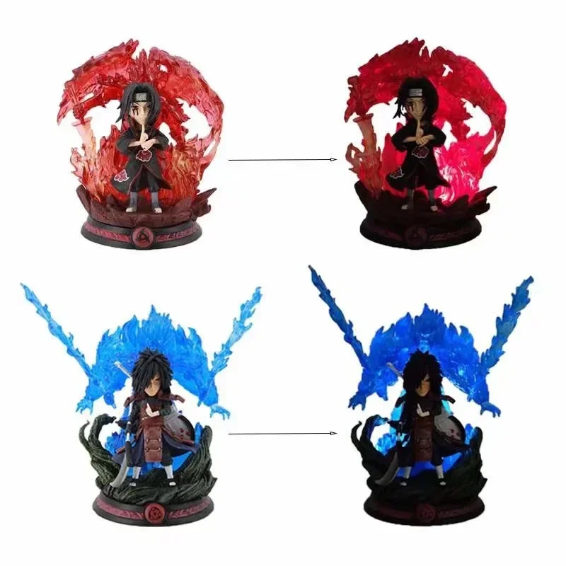 

Anime Naruto Uchiha Itachi Madara Uzumaki Naruto GK Q Version Luminous PVC Action Figure Collectible Model Doll Toy 13cm box