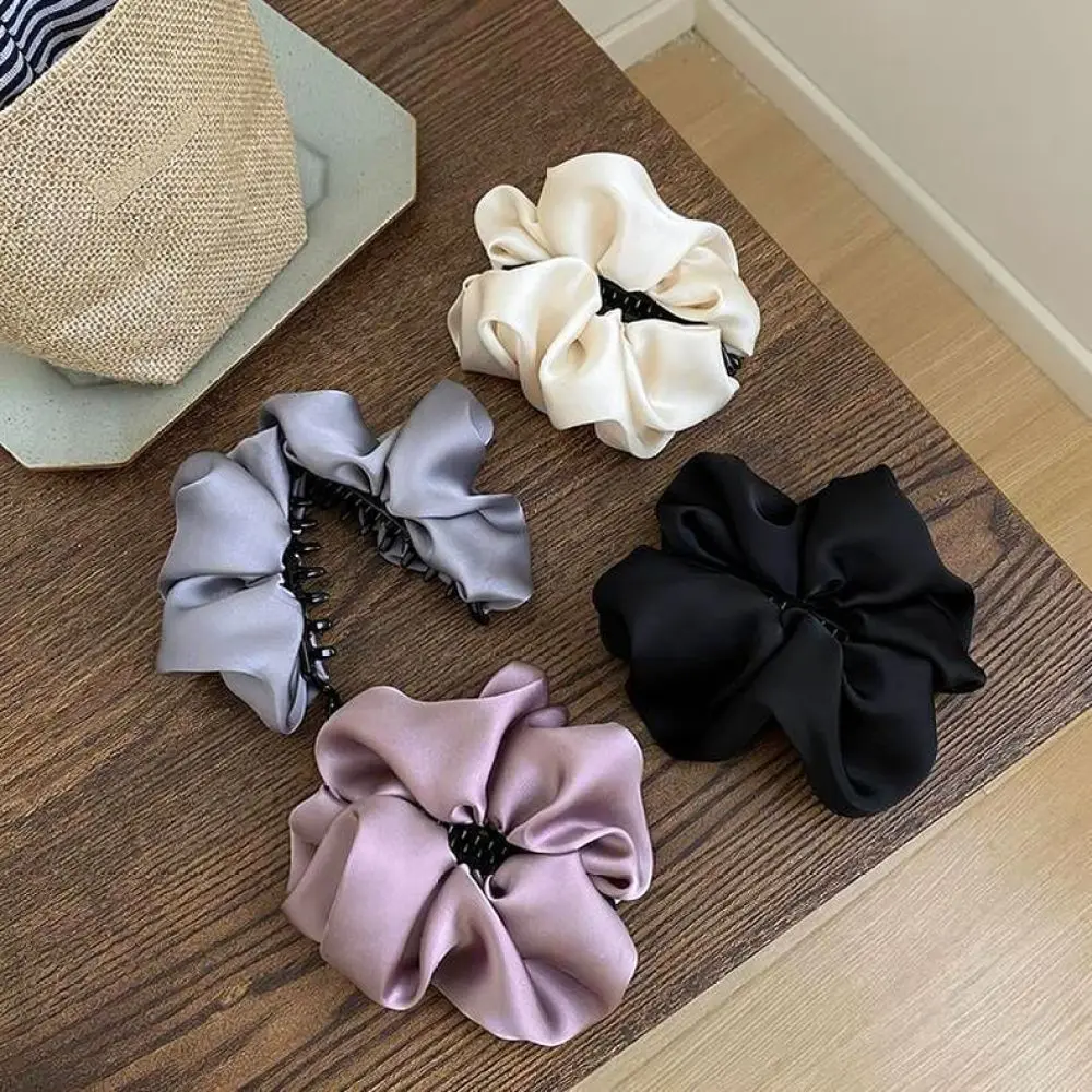 Fashion Satin Banana Clip Simple Ponytail Clamp Cloud Shape Elegant Hair Accessories Retro Vintage Style Hairpin