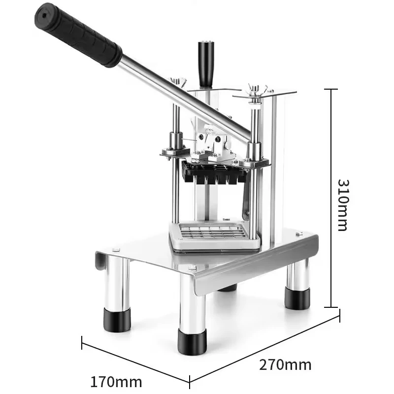 Manual French Fry Cutter Heavy Duty Potato Slicer for Vegetables Fruits Stainless Steel Blades Commercial Grade Hand Press Tool